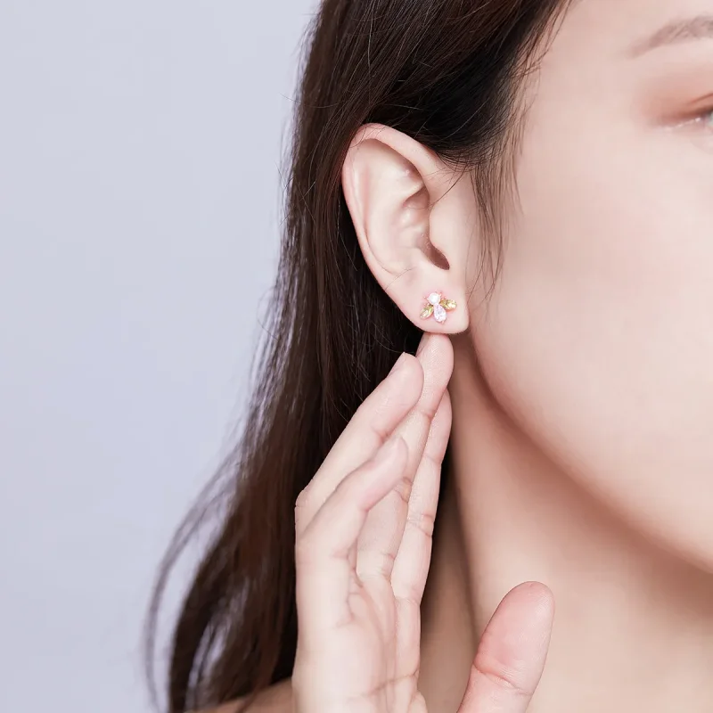 (imagine pentru) Cercei Tip Pandora cu Albine din aur rose - SCE643 - Vizualizare 8