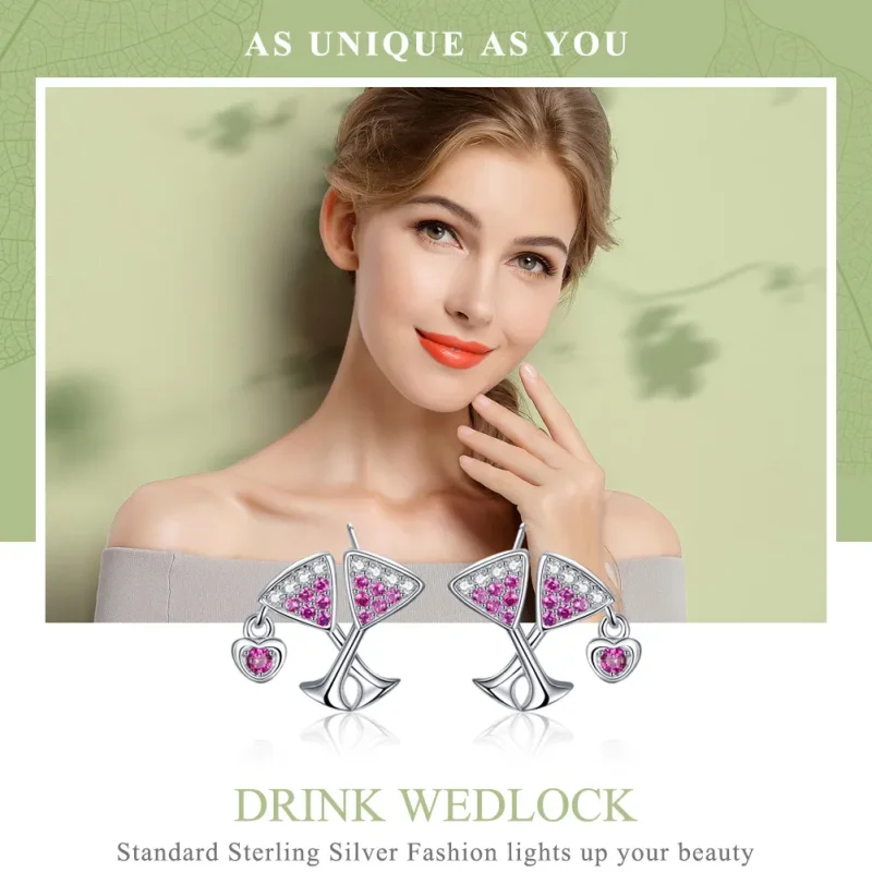 (imagine pentru) Cercei Tip Pandora cu Bea Wedlock din argint - SCE571 - Vizualizare 2