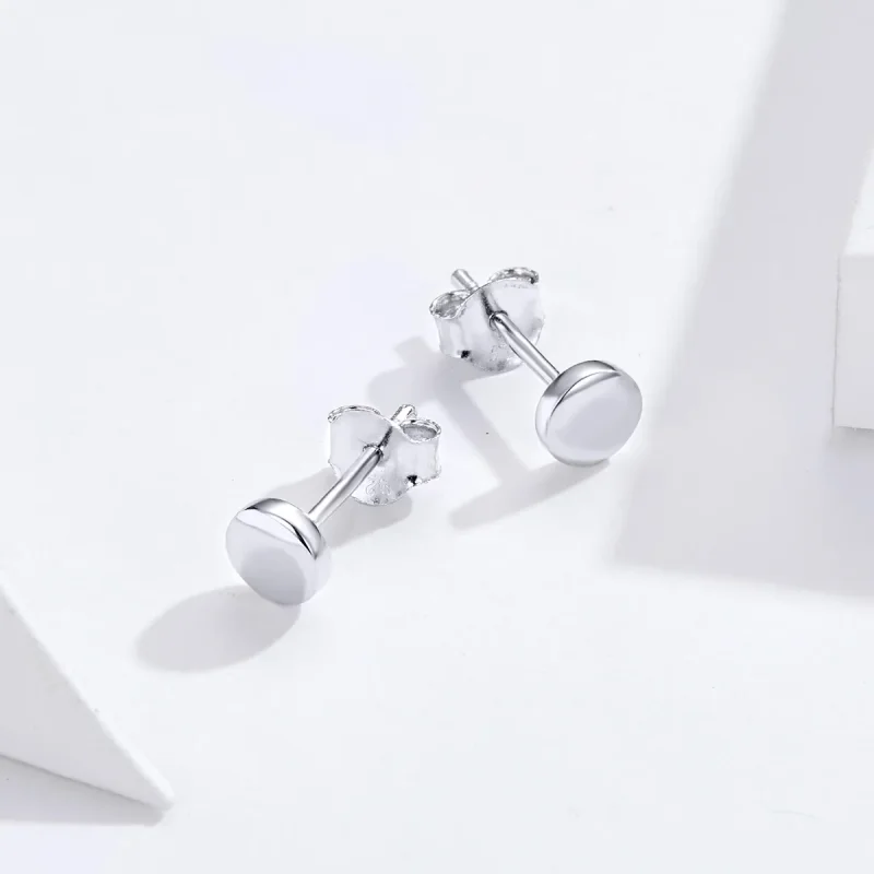 (imagine pentru) Cercei Tip Pandora cu Bean simplu din argint - SCE705-A - Vizualizare 4