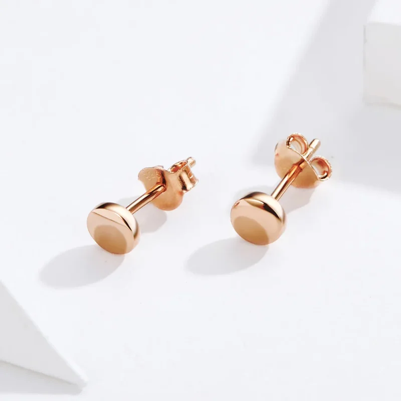 (imagine pentru) Cercei Tip Pandora cu Bean simplu din aur rose - SCE705-C - Vizualizare 2