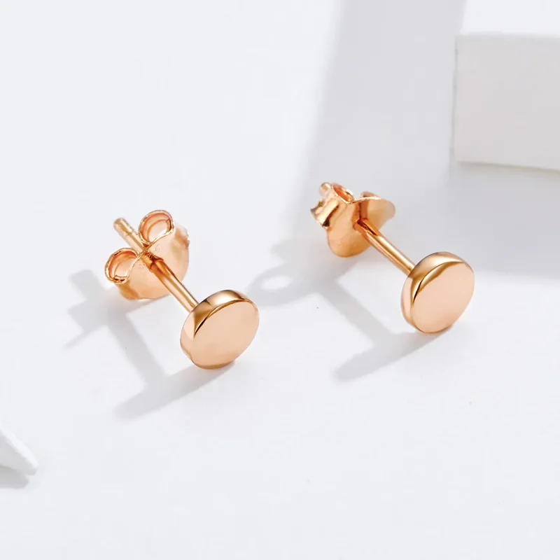 (imagine pentru) Cercei Tip Pandora cu Bean simplu din aur rose - SCE705-C - Vizualizare 4