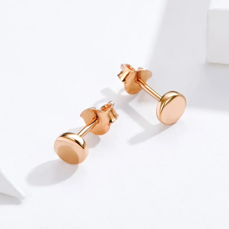 (imagine pentru) Cercei Tip Pandora cu Bean simplu din aur rose - SCE705-C - Vizualizare 5