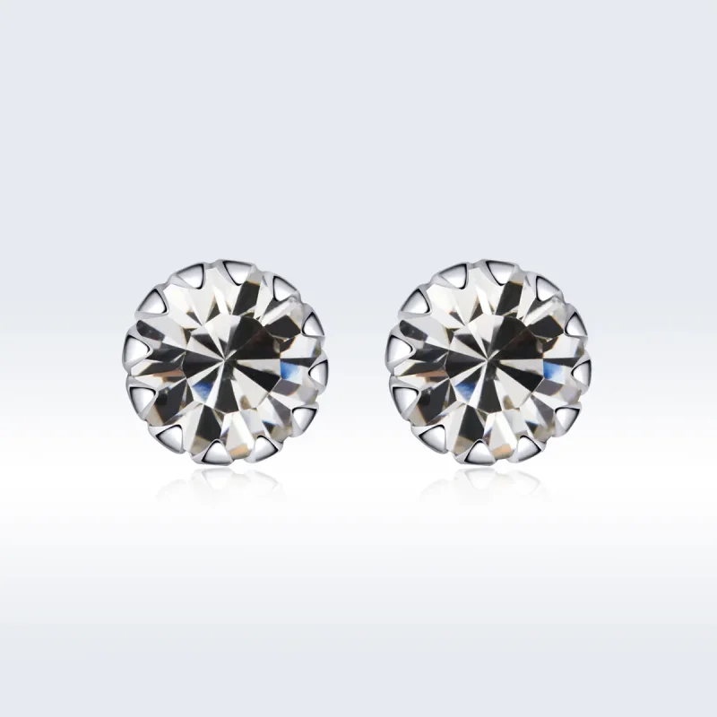 (imagine pentru) Cercei Tip Pandora cu Birthstone aprilie din argint - SCE862-4 - Vizualizare 3