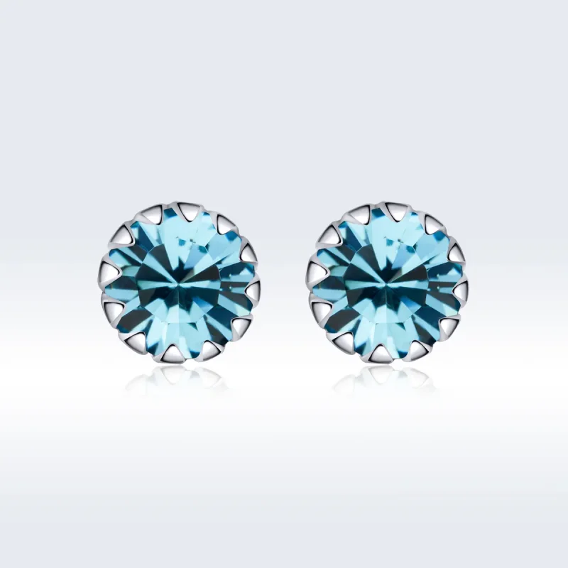 (imagine pentru) Cercei Tip Pandora cu Birthstone decembrie din argint - SCE862-12 - Vizualizare 3