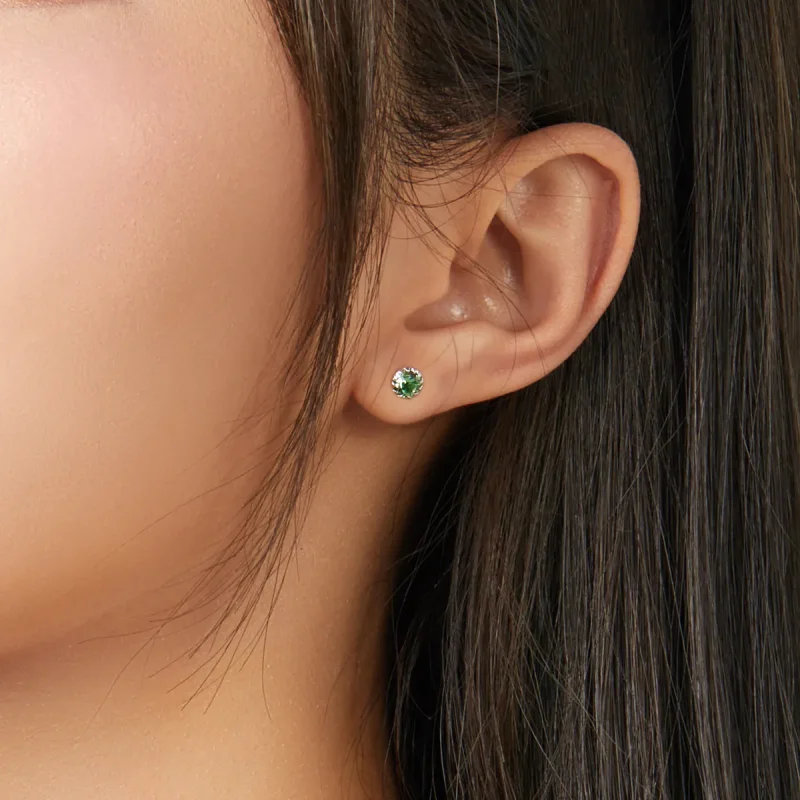 (imagine pentru) Cercei Tip Pandora cu Birthstone mai din argint - SCE862-5 - Vizualizare 2
