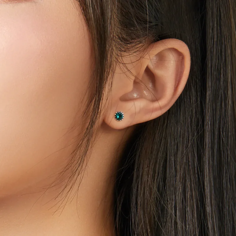 (imagine pentru) Cercei Tip Pandora cu Birthstone mai din argint - SCE862-5 - Vizualizare 3
