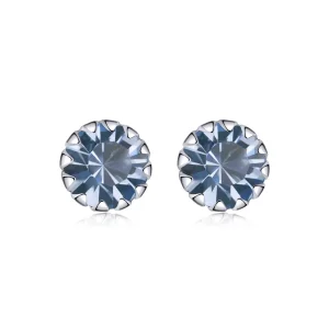 (imagine pentru) Cercei Tip Pandora cu Birthstone martie din argint - SCE862-3