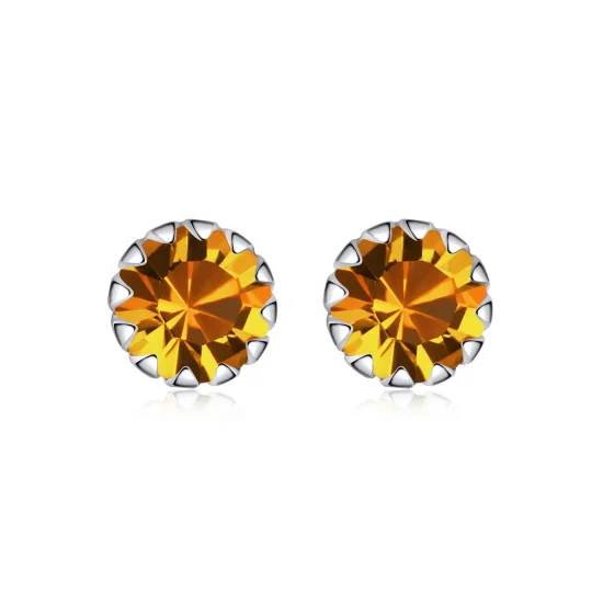 (imagine pentru) Cercei Tip Pandora cu Birthstone noiembrie din argint - SCE862-11