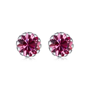 (imagine pentru) Cercei Tip Pandora cu Birthstone octombrie din argint - SCE862-10