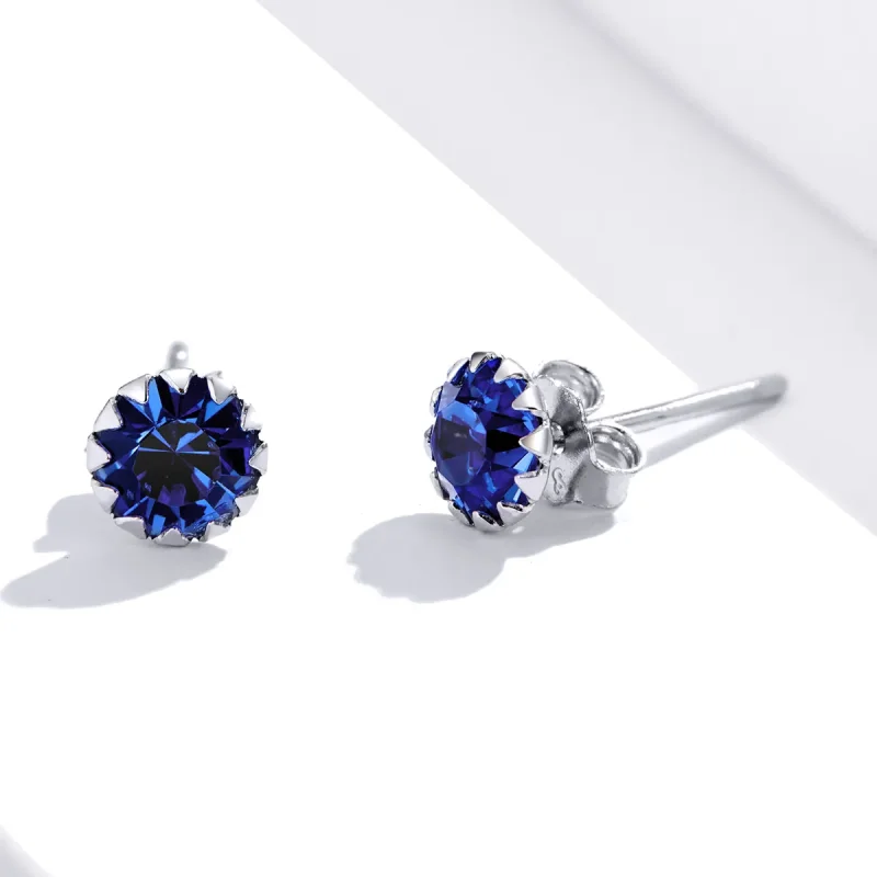 (imagine pentru) Cercei Tip Pandora cu Birthstone septembrie din argint - SCE862-9 - Vizualizare 3