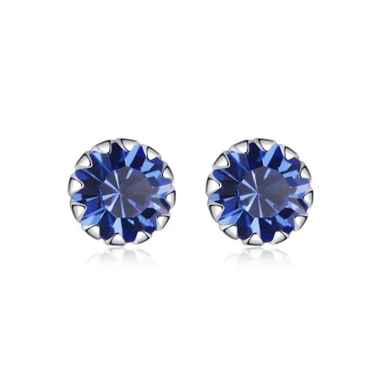 (imagine pentru) Cercei Tip Pandora cu Birthstone septembrie din argint - SCE862-9