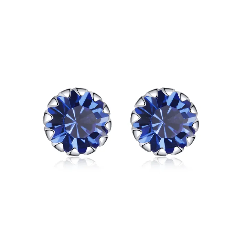 (imagine pentru) Cercei Tip Pandora cu Birthstone septembrie din argint - SCE862-9
