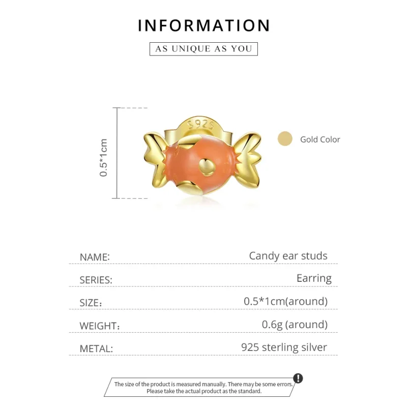 (imagine pentru) Cercei Tip Pandora cu Bomboane placat cu aur de 14 k - SCE1162 - Vizualizare 4