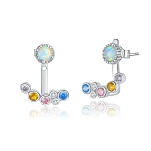 (imagine pentru) Cercei Tip Pandora cu Bule coloful din argint - BSE392