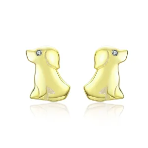 (imagine pentru) Cercei Tip Pandora cu Cățeluș placat cu aur de 14 k - SCE584-C