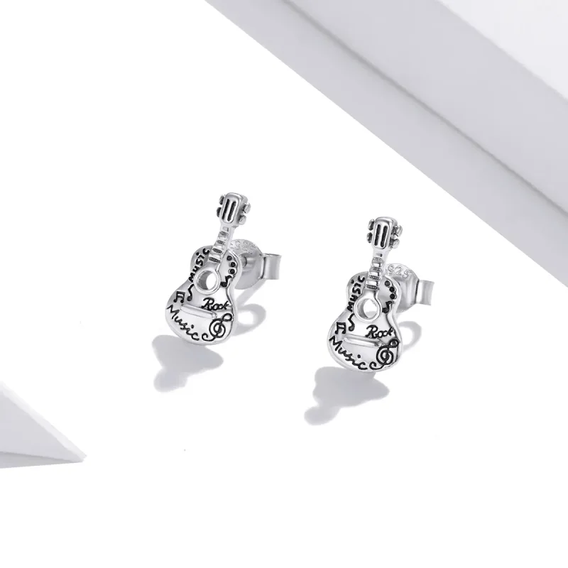 (imagine pentru) Cercei Tip Pandora cu Chitara vintage din argint - SCE1155 - Vizualizare 2