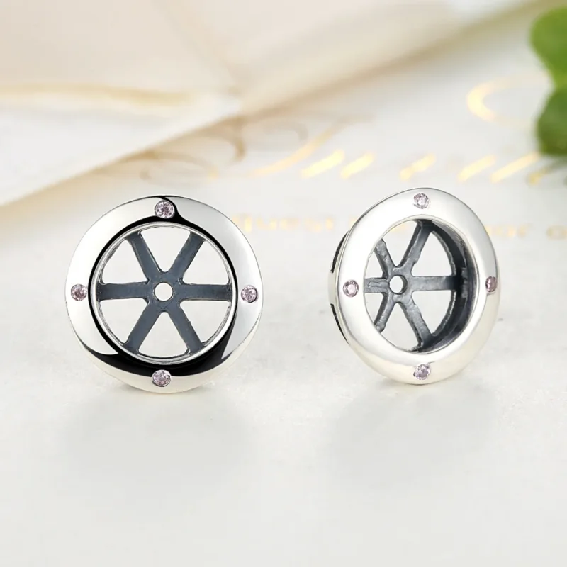 (imagine pentru) Cercei Tip Pandora cu Clasic Shiny din argint - SCE032-1W - Vizualizare 2