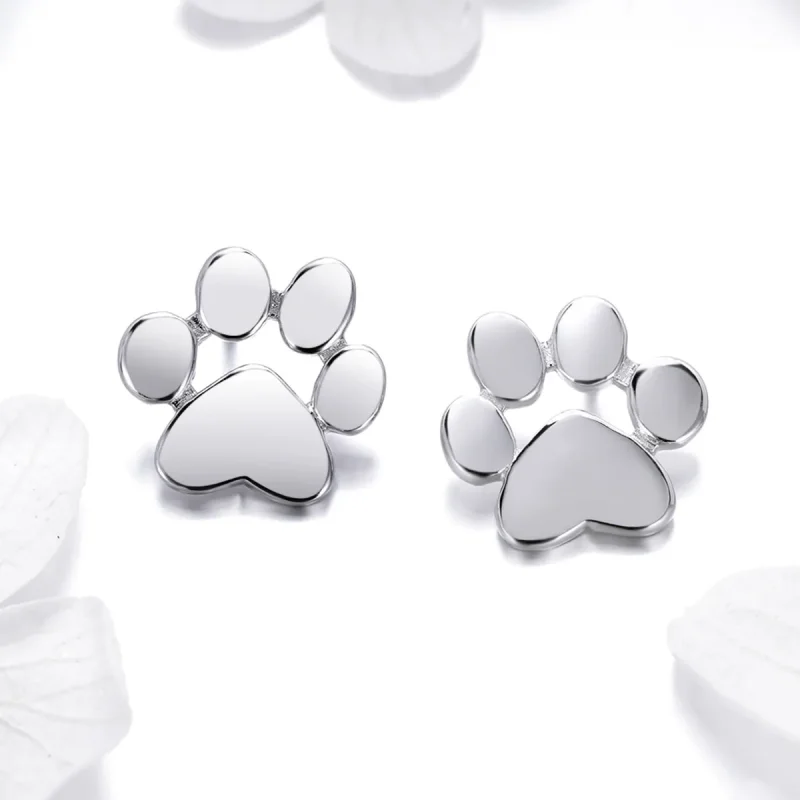 (imagine pentru) Cercei Tip Pandora cu Cute Paw din argint - SCE407-2 - Vizualizare 2