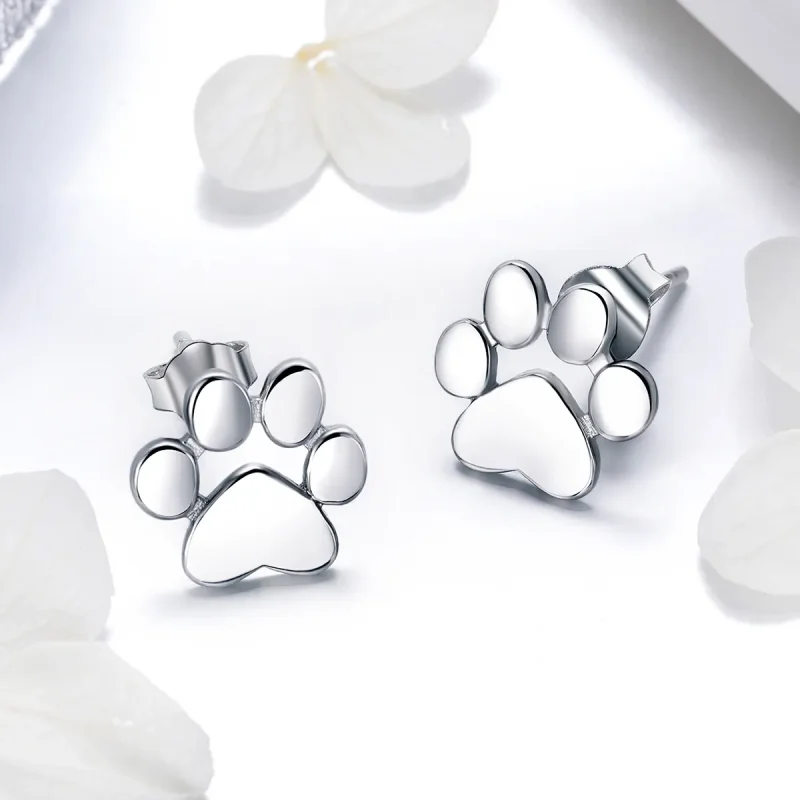 (imagine pentru) Cercei Tip Pandora cu Cute Paw din argint - SCE407-2 - Vizualizare 3