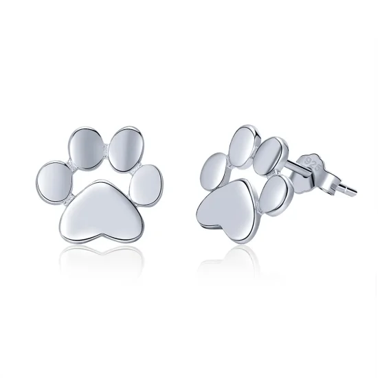 (imagine pentru) Cercei Tip Pandora cu Cute Paw din argint - SCE407-2