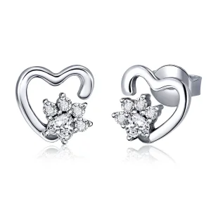 (imagine pentru) Cercei Tip Pandora cu Cute Paw Paw din argint - SCE415