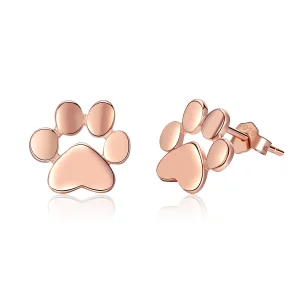 (imagine pentru) Cercei Tip Pandora cu Cute Paw Paw din aur rose - SCE407-3