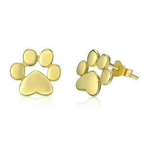 (imagine pentru) Cercei Tip Pandora cu Cute Paw Mark placat cu aur de 14 k - SCE407-4