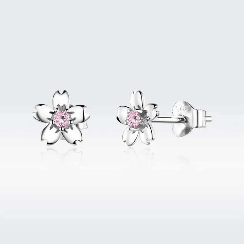 (imagine pentru) Cercei Tip Pandora cu Daisy Flower Stud din argint - SCE784