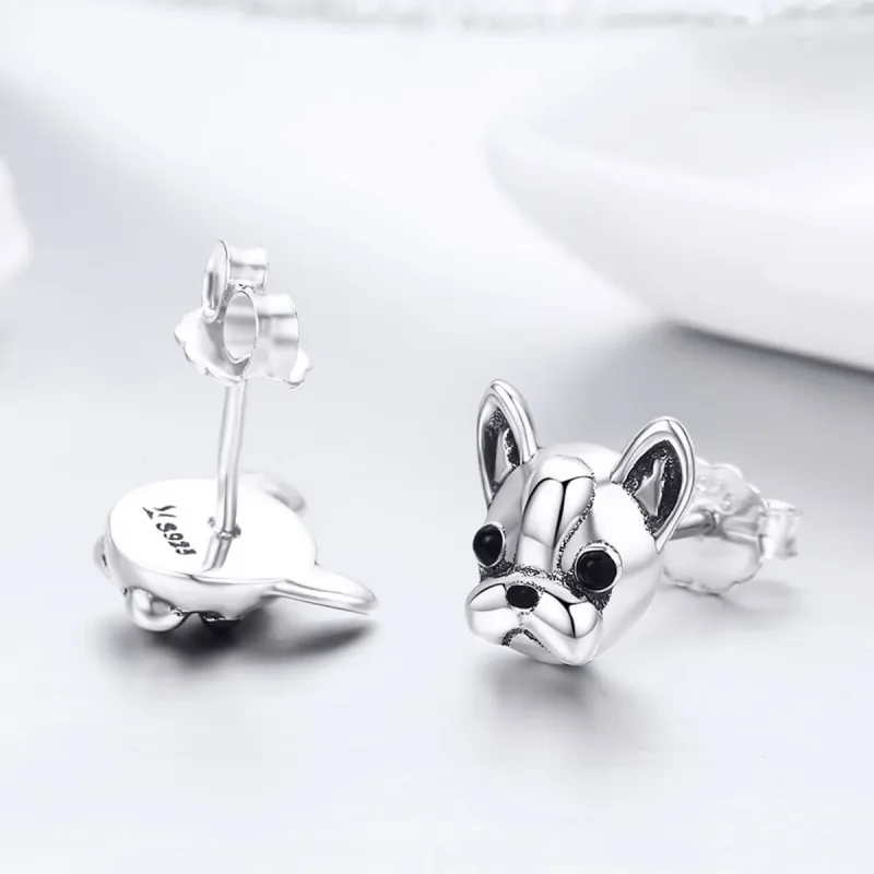 (imagine pentru) Cercei Tip Pandora cu Drăguț Bulldog din argint - SCE283 - Vizualizare 6