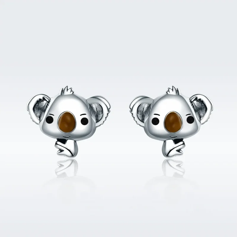 (imagine pentru) Cercei Tip Pandora cu Drăguț Koala din argint - SCE381 - Vizualizare 3