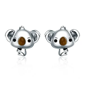 (imagine pentru) Cercei Tip Pandora cu Drăguț Koala din argint - SCE381