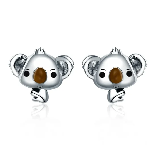 (imagine pentru) Cercei Tip Pandora cu Drăguț Koala din argint - SCE381