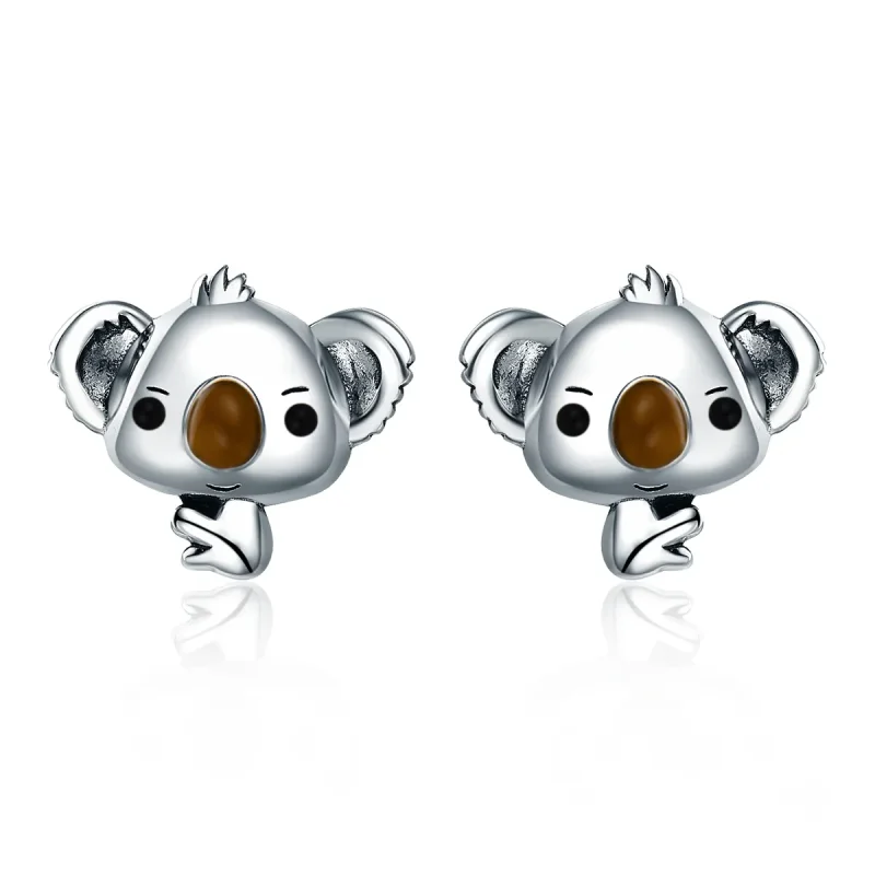 (imagine pentru) Cercei Tip Pandora cu Drăguț Koala din argint - SCE381
