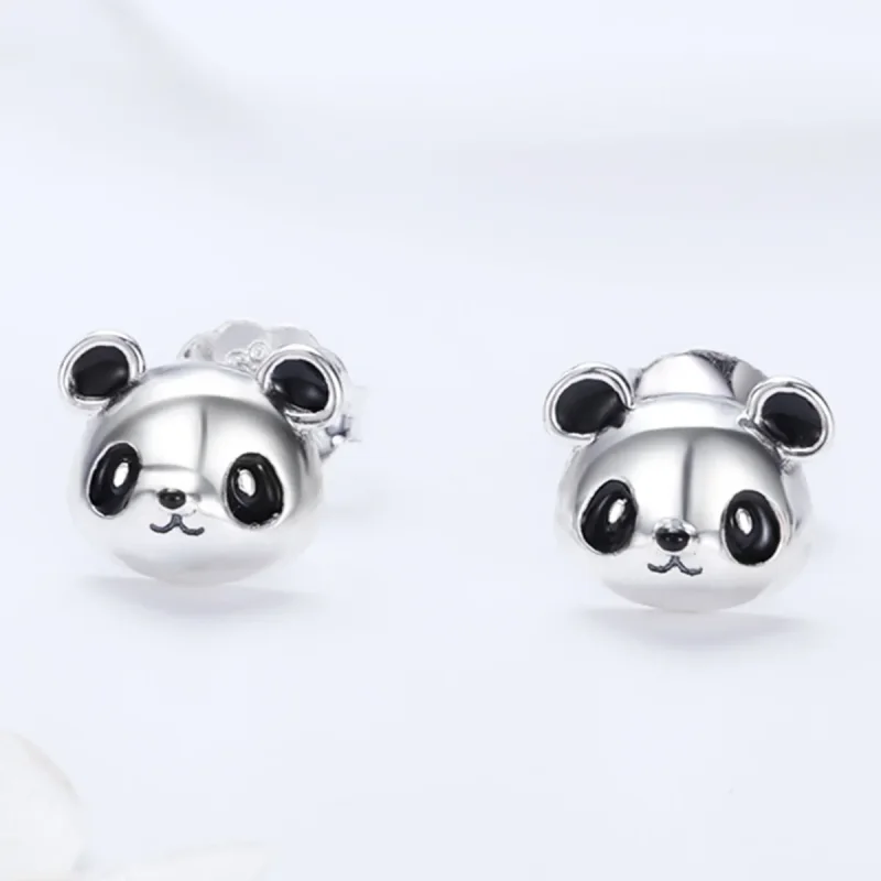(imagine pentru) Cercei Tip Pandora cu Drăguț Panda din argint - SCE386 - Vizualizare 2