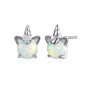 (imagine pentru) Cercei Tip Pandora cu Drăguț Unicorn din argint - SCE737