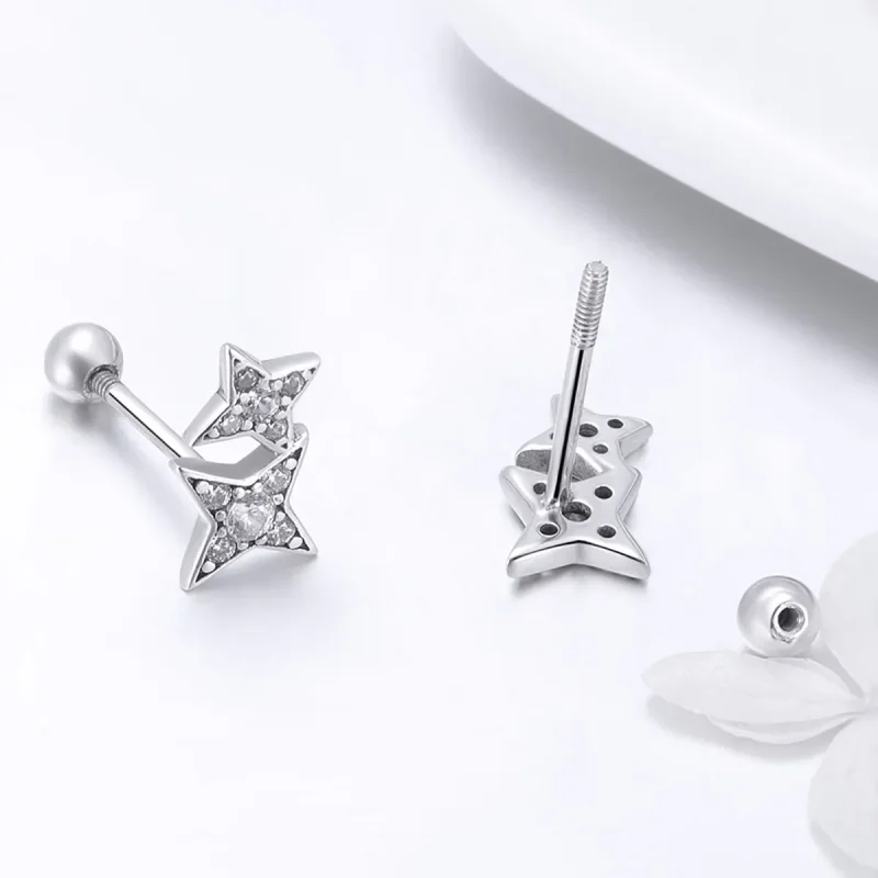 (imagine pentru) Cercei Tip Pandora cu Fascinant Starlight din argint - SCE432 - Vizualizare 3