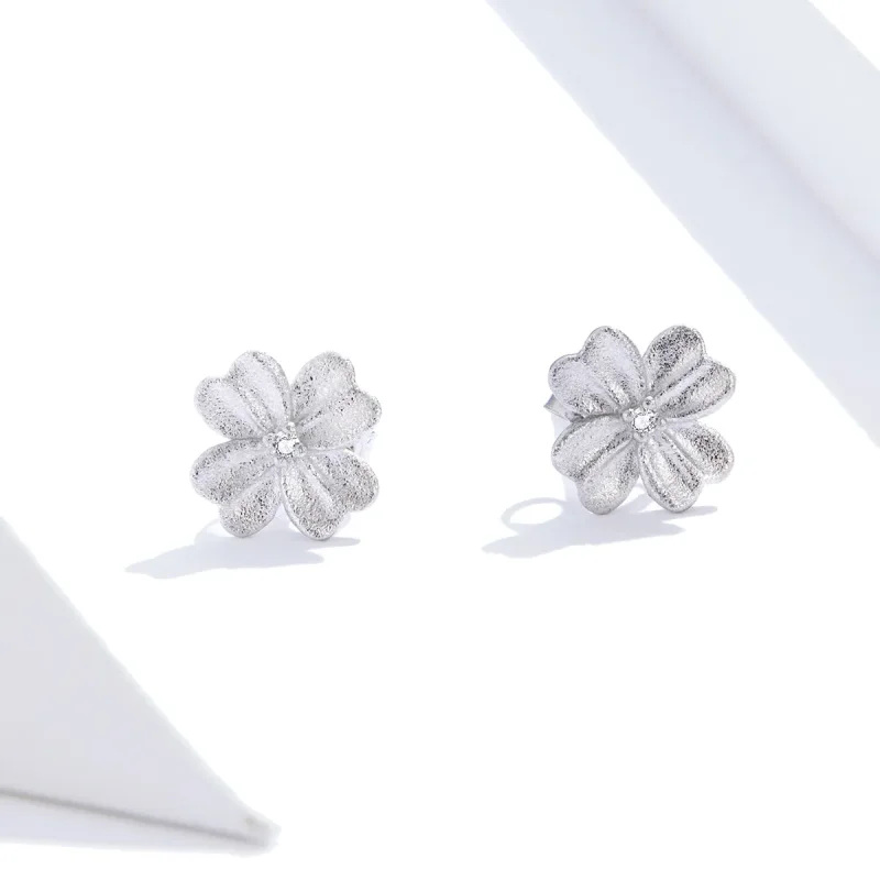 (imagine pentru) Cercei Tip Pandora cu Floare de argint din argint - SCE864 - Vizualizare 2