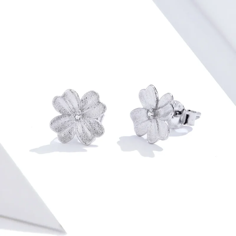 (imagine pentru) Cercei Tip Pandora cu Floare de argint din argint - SCE864 - Vizualizare 3