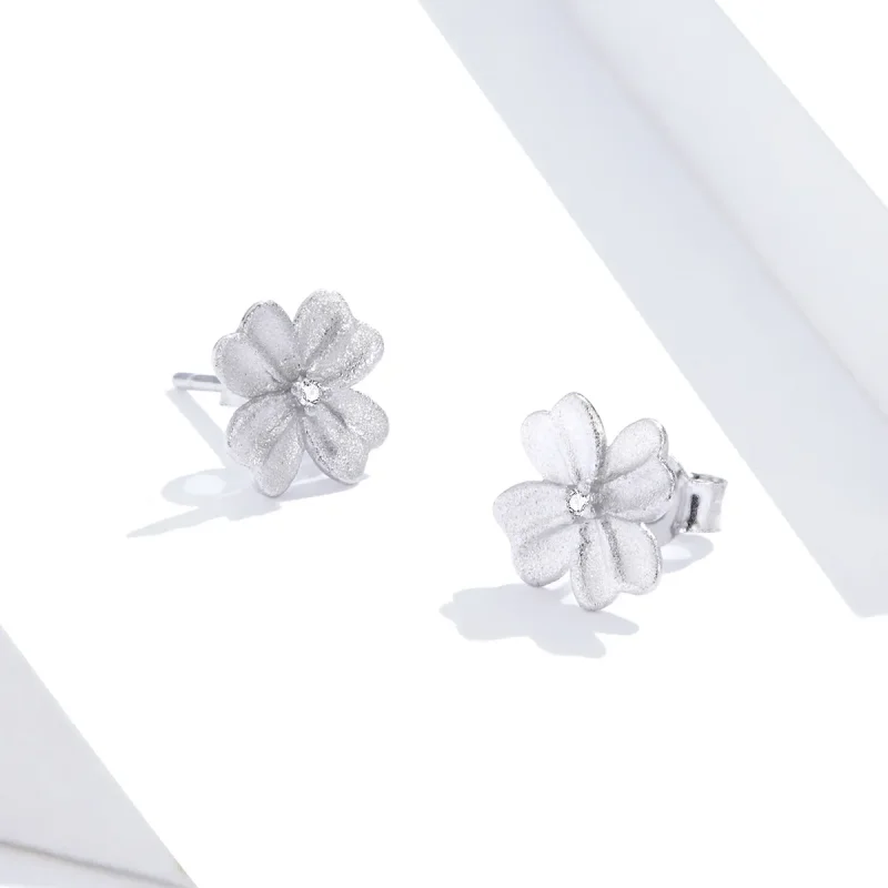 (imagine pentru) Cercei Tip Pandora cu Floare de argint din argint - SCE864 - Vizualizare 4