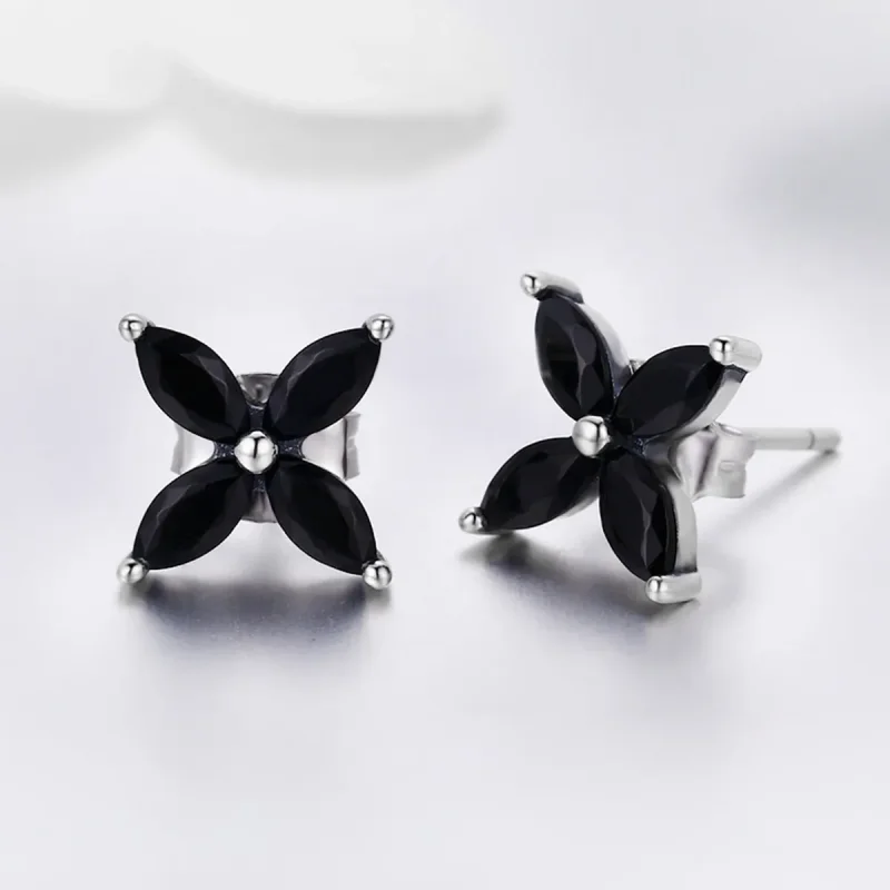 (imagine pentru) Cercei Tip Pandora cu Floare la modă modernă din argint - SCE362 - Vizualizare 4