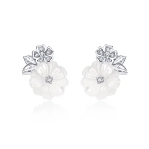 (imagine pentru) Cercei Tip Pandora cu Floare Shell din argint - BSE008