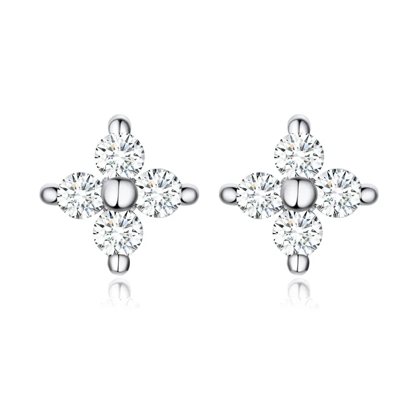 (imagine pentru) Cercei Tip Pandora cu Floarea Luminii din argint - SCE648