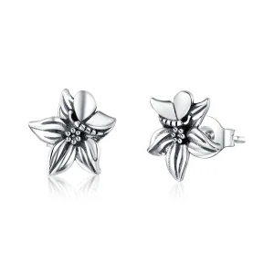 (imagine pentru) Cercei Tip Pandora cu Flori de dragoste fluture din argint - SCE887