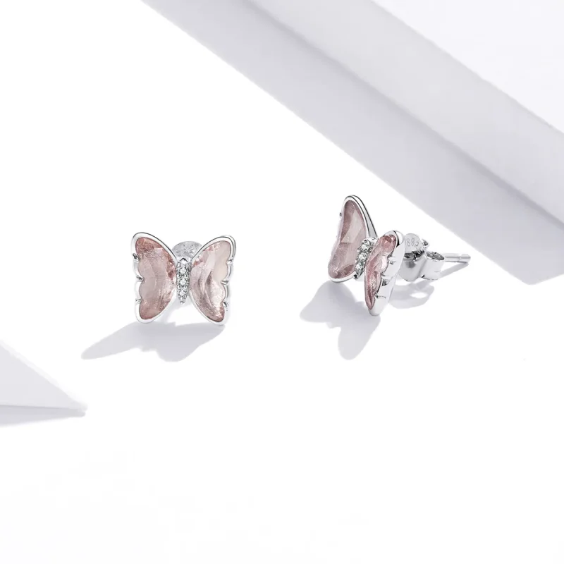 (imagine pentru) Cercei Tip Pandora cu Fluture de cristal din argint - SCE1013 - Vizualizare 3