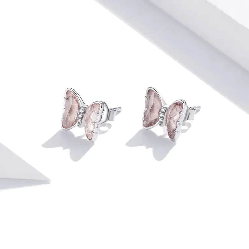 (imagine pentru) Cercei Tip Pandora cu Fluture de cristal din argint - SCE1013 - Vizualizare 4
