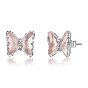 (imagine pentru) Cercei Tip Pandora cu Fluture de cristal din argint - SCE1013