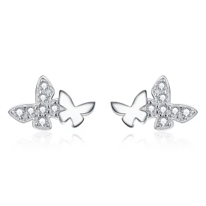 (imagine pentru) Cercei Tip Pandora cu Fluture din argint - BSE236