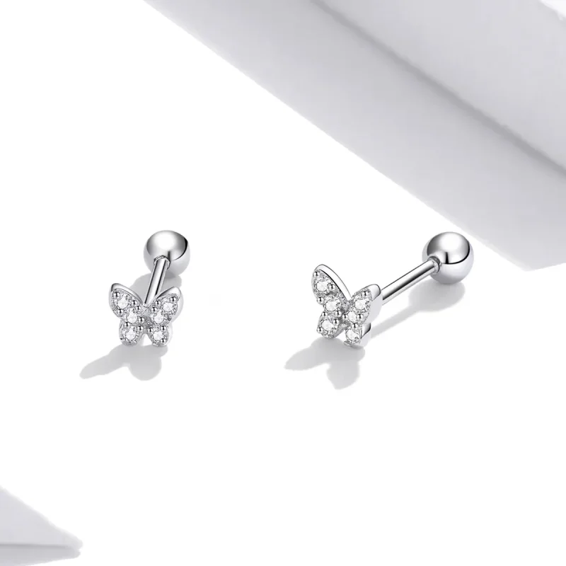 (imagine pentru) Cercei Tip Pandora cu Fluture din argint - SCE1116 - Vizualizare 3