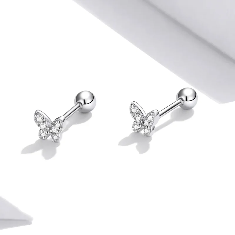 (imagine pentru) Cercei Tip Pandora cu Fluture din argint - SCE1116 - Vizualizare 4