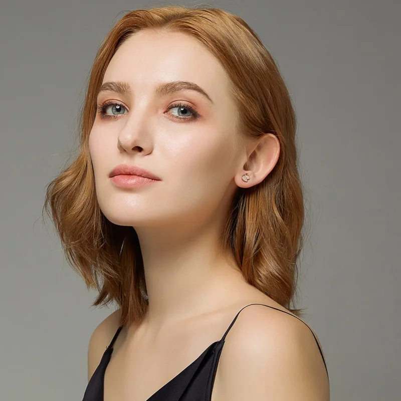 (imagine pentru) Cercei Tip Pandora cu Fluture din aur rose - SCE776 - Vizualizare 5